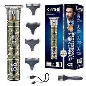 Trimmer des cheveux Kemei 4011 Full Metal Professional Hair Trimm for Men Barber Beard Hair Clipper Electric Hair coup Machine Recharteable T240507