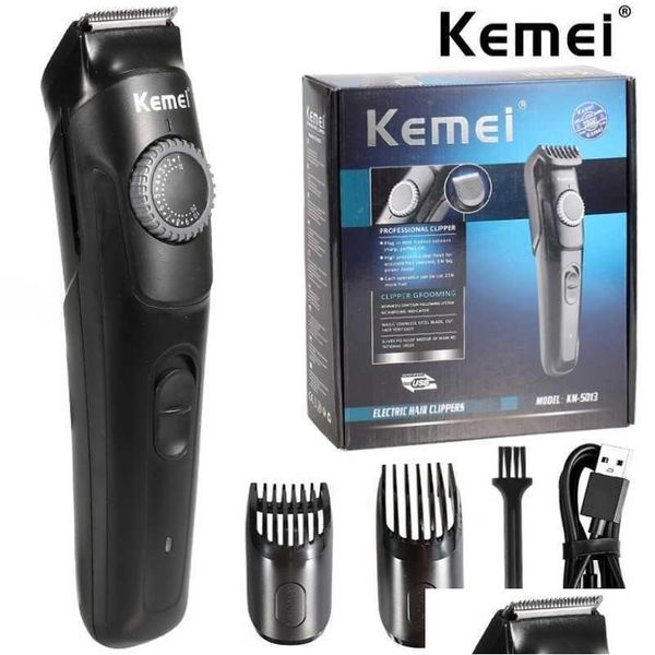 Tondeuse à cheveux Kemei barbe réglable pour hommes moustache rechargeable tondeuse à chaume visage toiletteur coupe Hine livraison directe Dhu63