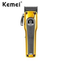 Trimmer des cheveux Kemei Barber Motor sans balais DLC FADING BLADE RECHARAGE CORD ELECTRIQUE SANS CORDE Q240427