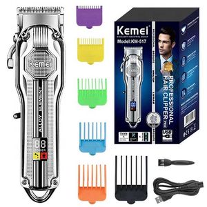 Trimmer des cheveux Kemei K517 Barber professionnel Barbier Métal électrique Hair Clipper Trim de cheveux rechargeable pour les hommes Machine de coiffure à cheveux T240507