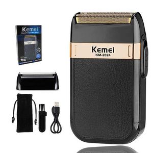 Trimmer des cheveux Kemei KM-2024 Razor électrique pour hommes étanche en cuir de barbe Q2404271