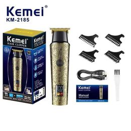 Trimmer de cheveux Kemei Professional Electric Retro Exquis Modèle de relief pour hommes 1200mAh Lithium KM-2185 Q240427