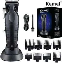 Recortador de cabello Kemei Professional para hombres Cabello Cabello Ajustable ELÉCTRICO ELÉCTRICO Recargable Q240427