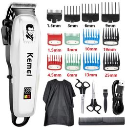 Tondeuse à cheveux KM-PG809A Tondeuse à cheveux électrique Tondeuse à cheveux professionnelle Tondeuse à cheveux pour hommes sans fil Cutter LED affichage sans fil Cutter 230526