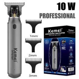 Tondeuse à cheveux KM1757 Tondeuses Hommes Barbe Zero Gapped TBlade Machine De Découpe Sans Fil Professionnel Barber Edgers Cutter 230328