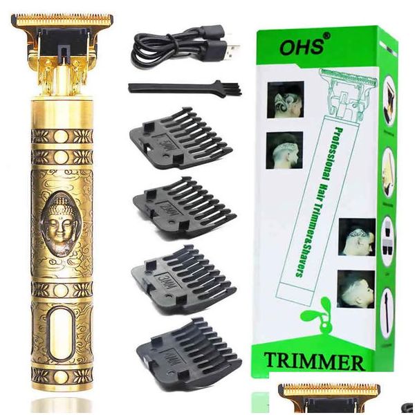 Hair Trimmer LCD Clippers Professional Cutting Hine Beard pour hommes Barber Shop Electric Shaver Vintage T9 Cutter 220121 Drop Livraison P OTJ0H
