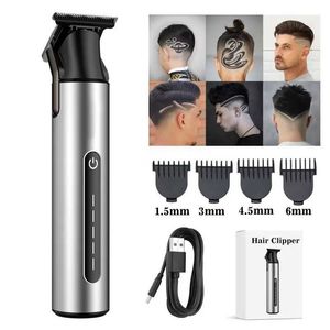 Hair Trimmer Mens Professional Scissor Zero Gap Not Cordless Usb Chargement facile à tenir et à utiliser Q240427