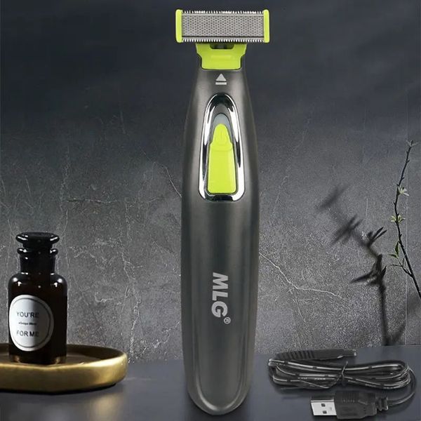 Tondeuse à cheveux MLG Rasoir électrique pour hommes et femmes Tondeuse complète portable USB Rasoir à lame en forme de T pour aisselles de barbe pour lavable 231114