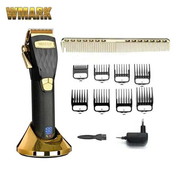 Trimmer de cheveux Nouveau Wmark NG-2032 Ciseaux électriques sans fil avec écran LCD 5 lames coniques de vitesse de coupe Q240427