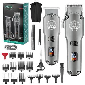 Hair Trimmer Original VGR Cordless Combo Kit Hair Trimmer For Men Electric Washable Beard Hair Clipper Rechargeable Haircut Machine 230518