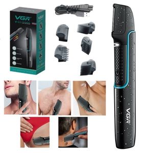 Tondeuse Originele VGR Elektrische Gezicht Baard Voor Mannen Lies Full Body Bal Schaamhaar Oplaadbare Back Groomer Nat Droog 230728