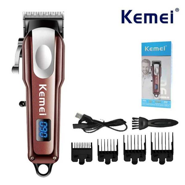 Hair Trimmer Professional Barber Kemei KM-233 MENS - MINI PORTABLE Affichage numérique haute puissance Q240427