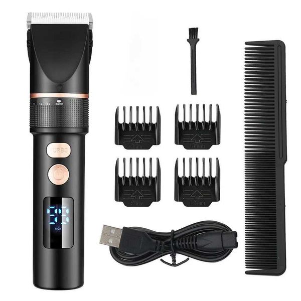 Trimmer de cheveux Professionnel Push Poussor New Remuxi ZX688-3 Affichage numérique LCD pour hommes avec des lames réglables Q240427