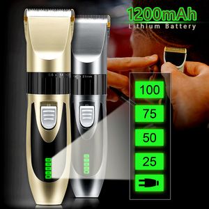 Trimeuse de cheveux Claignage professionnel Clipper Rechargeable Barbe Trimmer Men Electric Hair Coupte Ceramic Blade Low Noise Barber Machine 230208