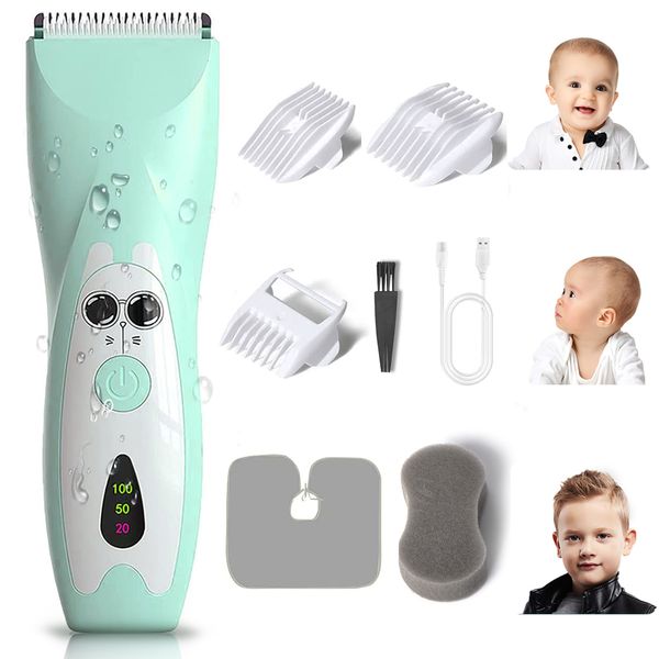 Hair Trimmer Quiet Baby Hair Clipper Electric Recargable Kids Hair Trimmer para niños Grooming Máquina de corte de pelo Hoja de cerámica a prueba de agua 230731