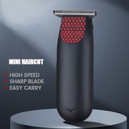 Tondeuse Oplaadbare Kaal Clipper 0 MM T Stalen Mes Snijder Kapper Professionele Tondeuse Voor Mannen Kits Baard 3 Gids kammen Mini 230617