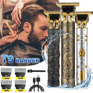 Trimmer de cheveux T9 USB Electric Barber Menshaver Sculpture Trajectory Push Push Mens Mens Professional Beard Q240427