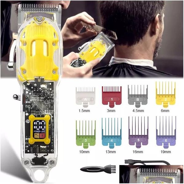 Tondeuse à cheveux transparente électrique hommes barbe coupe rasage tondeuses USB coupe rechargeable Hine Drop livraison produits soins Styli Dhvgr