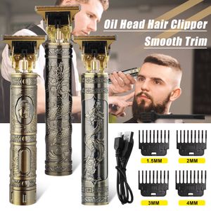 Haar Trimmer USB T9 Retro Canved Professional Barber's Beard Geschikt voor mannen Elektrische snapelloze Hair Clippers Hair Clippers en Hair Clippers 230526