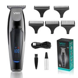 Recortadora de cabello VGR Cortadora de cabello Cabeza de aceite Grabado Cortadoras eléctricas Pantalla digital LCD Aparatos eléctricos profesionales para el hogar V-070 230419