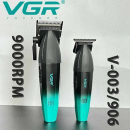 Trimmer de cheveux VGR003 SALON BARBER PROFESSIONNELLE 9000RPM 5V MOTEUR ÉLECTRIQUE PUSTE CLIPPER Huile Gradient de tête 2000mAh Batterie V906 Q240427