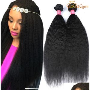 Trames de cheveux 8A Péruvienne Crépus Droite Vierge Armure Humaine 100 Non Transformés 3 Faisceaux Deal Remy Weft4300940 Drop Livraison Produits Extens Otx29