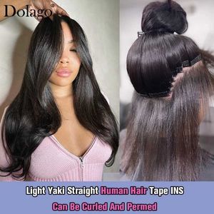 Coiffure Black Black Womens Hair Extension avec Yaki Strap Strap Tape Ins Original Micro Link Human Hair Extension Q240529