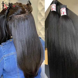 Hair Wafts grossis yaki droit I pointer des cheveux extension texture droite I pointes micro lien brésilien femme vierge cheveux pour toujours beau Q240529