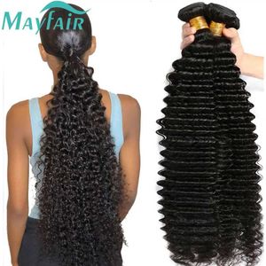 Haaroverschoten Deep Wave Bundel Braziliaans haar 12a geweven verlenging Twisted Curly Wet Wave Bundel 100% Remi Hair Extension Q240529