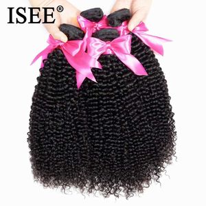 Hair Tofts Isee Hair Mongol Twisted Curly Hair Extension 100% Human Hair Bundle non traité les cheveux vierges tressées 1/3/4 Couleur naturelle Q240529