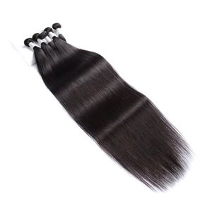 Trames de cheveux cheveux longs de longueur 32 34 36 38 40 pouces en gros doux brésilien tisse l'extension de cheveux humains 1B couleur noire naturelle 100G / Bundle Dha5D