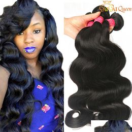 Trames de cheveux Mink Brésilien Body Wave Virgin Hair Extensions humaines non transformées Bundles de tissage droit Livraison directe 2022 Produits Dhntk