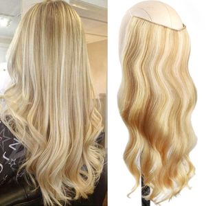 Tramas de cabello Extensiones humanas naturales para mujeres Alambre recto Mega con línea transparente Invisible Construido en pieza 230314