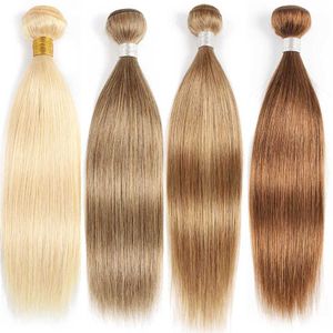 Haarinrichting recht bundel Human Hair 613 Honing Blond Hair #8 Grijs Blond Hair Color Human Hair Woven 100% Remi Human Natural Hair Extension 100G Q240529