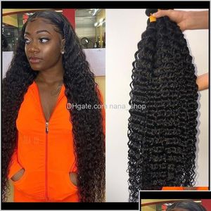 Haarinslagen Inslagen 30 32 34 36 38 40Inch Diepe Golf Braziliaanse Human Extensions 1 Stuks Remy Haar Weave Bundels Ipp6N V203I Drop Levering Dhksi