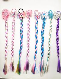 Haarpruik voor kinderen Girls Unicorn Braid Elastics Hair Bands Rope Ties Ponytail Headwear Bobbles Hoofdband Accessories 02111931059