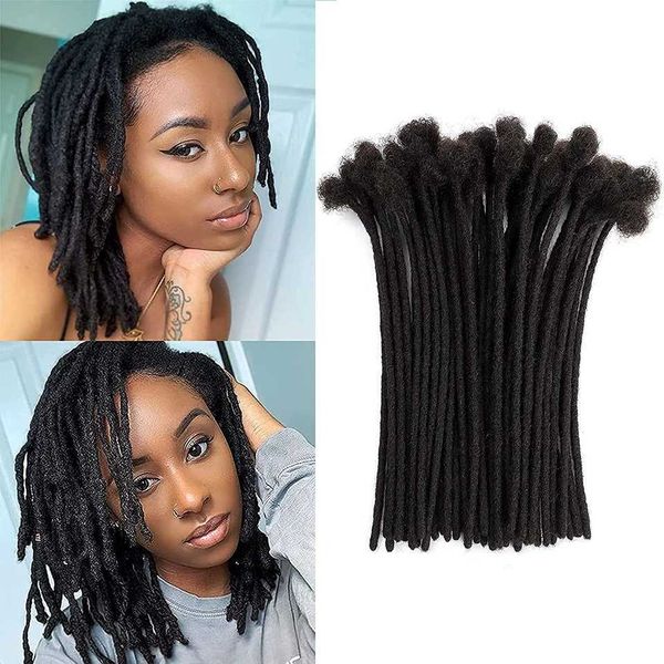 Pelucas de cabello Afro Kinky Crochet Dreadlocks Human Bulk Trenzado hecho a mano para trenzas 04 06cm Venta 230413