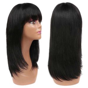 Perruques de cheveux listes perruques de cheveux humains avec frange remy brésilien mignon bob cut wig 100% naturel 231122