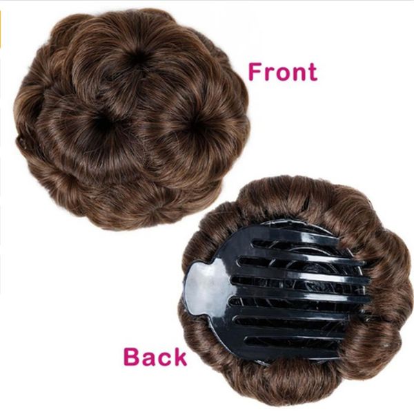 Chignon Cheveux Chignon Donut Clip Dans Postiche Extensions Noir/Marron/Rouge Synthétique Fibre Haute Température Chignon