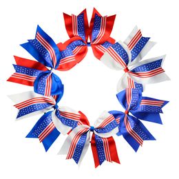 Haarbanden Amerikaanse vlag Swallowtail Bow Strip Stars Elastische Haarband Grote Boog Paardenstaart Houder Mode Haaraccessoires 6 Designs DHW3625