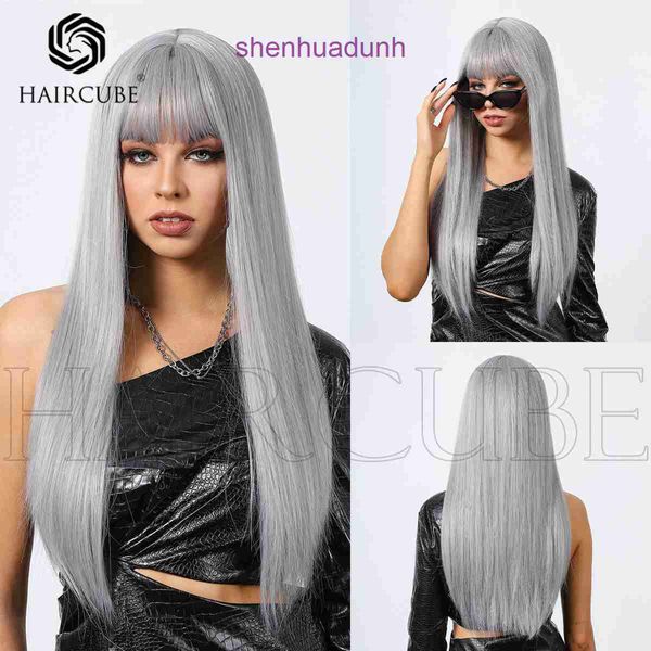 Sélection de style cheveux raide gris argenté