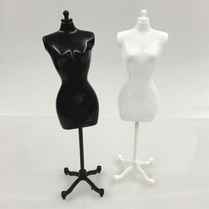 Tête de coiffure Emballage de bijoux 4 pièces 2 noir 2 blanc mannequin femme pour poupée monstre Bjd vêtements bricolage affichage cadeau d'anniversaire 344n