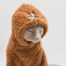 Vêtements pour chat sans poils vêtements d'hiver épais et chauds vêtements pour chat Sphynx Devon chat Apperal pour petit chaton et chiens 240130