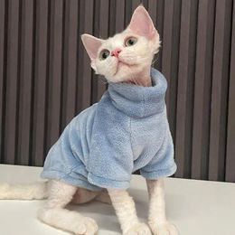 Pull de chat sans poils d'hiver épaississement des vêtements de sphynx chauds à la maison chien confortable pour les petits chiens 231221