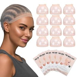 Hairnets 2Pcs/Pack Hd Wig Cap Invisible Hairnet Stocking Wig Cap New Wig Weave Cap Stretch Nylon Hair Cap For Making Wig Accessories Hot