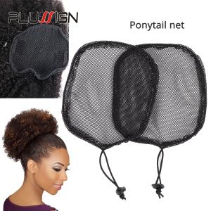 Filets à cheveux de couleur noire, 5 pièces/lot, filet à cheveux de haute qualité pour la fabrication de queue de cheval et de chignon Afro, bonnets de perruque, prix de gros