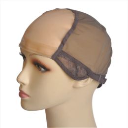 Haarnetjes Mono Kant Pruik Cap Voor Het Maken Van Pruik Met Verstelbare Bandjes Antislip Strip Rand Weven Haarverlenging Cap