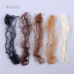 Haarnetjes Hele Verkoop 500 stuks Haarnetje 5mm Nylon Haarnetten Onzichtbaar Wegwerp 20 inch 5 Kleuren Zwart, Donkerbruin, Lichtbruin, Bruin, Blond