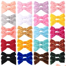 Haarnadeln 2 Teile/satz Solide Veet Haar Bögen Für Mädchen Clips Baby Boutique Haarnadel Handgemachte Barrettes Kopfbedeckungen Kinder Zubehör Dr Dhgarden Otkqt