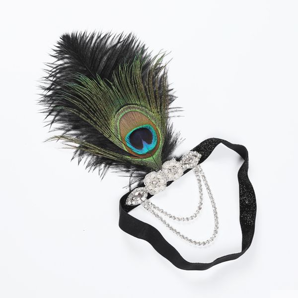 Épingles à cheveux Art Déco 20th Century Peacock Feather Coiffe Gatsby Bandeau Drop Delivery Jewelry Hairjewelry Dhgarden Dhcrx